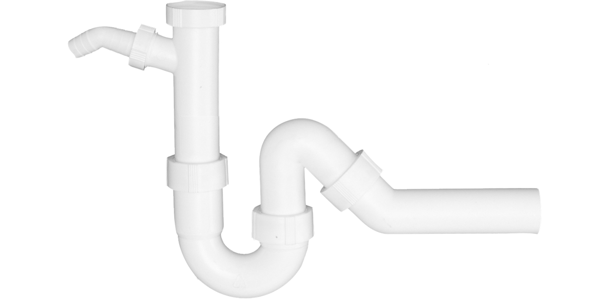 PP white sink tubular trap - Adolf Schmidt Metallwaren- und ...
