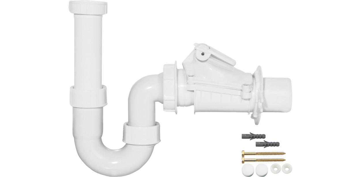 PP white sink tubular trap - Adolf Schmidt Metallwaren- und ...