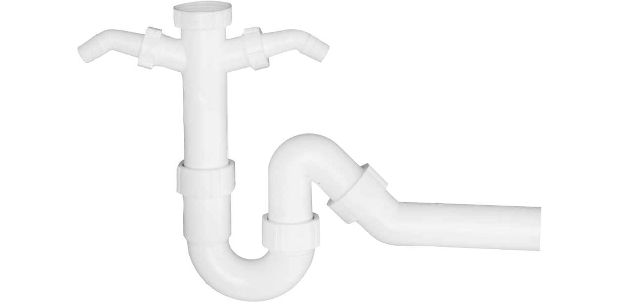 PP white sink tubular trap - Adolf Schmidt Metallwaren- und ...