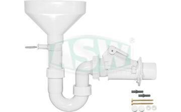 Siphon tubulaire PP blanc, avec rosace