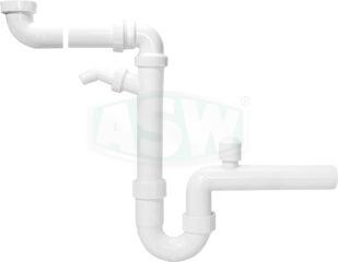 Siphon économiseur d'espace PP blanc
