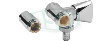 Vanne de raccordement pour robinet, laiton chromé