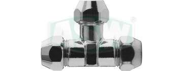 Raccord vissé en T, laiton chromé
