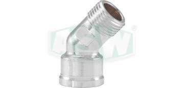 Équerre 45°, fil. fem. d'un côté - fil. mâle de l'autre côté