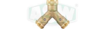 Embout distributeur à deux voies, laiton nickelé