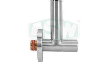 Robinet d'équerre Design laiton aspect inox