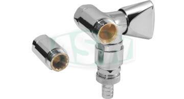 Zawór przyłączeniowy do baterii, mosiądz chromowany