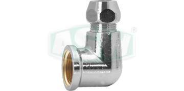 Złączka kolanko redukcyjne, mosiądz chromowany