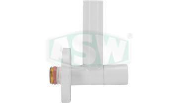 Dekoracyjny zawór kątowy, Mosiądz matowy biały
